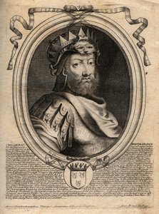 Portret Childeryka I, króla Franków Salian (436-481) - CHILDERYK I King of Salian Franks - grawer z 
