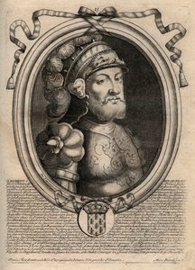 Portret Dagoberta, Króla Franków od 628 do 638 - Dagobert (605-39) Król Franków - grawer z 