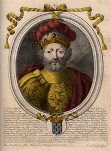 Portret Eudes (Odon) (w. 860 - 898), hrabiego Paryża i Troyes, ówczesnego króla Francji - EUDES hrabiego Paryża wybranego na tron francuski po obaleniu cesarza Karola - grawer z 