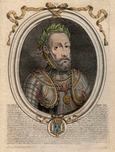 Portret Henryka II (1519-1559) Król Francji - Henryk II (1519-59), król Francji - grawerowanie z 