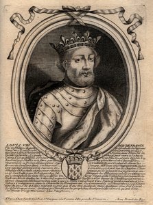 Portret Ludwika VIII (1187 - 1226), Król Francji - Ludwik VIII (1187-1226) Król Francji - grawer z 