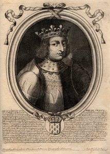 Portret Ludwika X Hutina (1289 - 1316), króla Francji - Ludwika X (1289-1316) Upartego, króla Francji i Nawarry - rycina z 