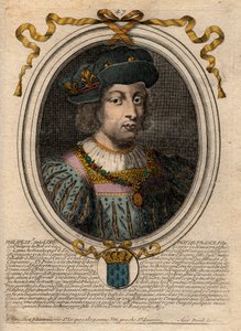 Portret Filipa V Długiego (1294-1322), króla Francji - Filipa V (1294-1322) "Wysoki" - grawer z "Les Augustes Reprezentacje wszystkich królów Francji od Faramonda do Ludwika XIV", Paryż autorstwa de Larmessin