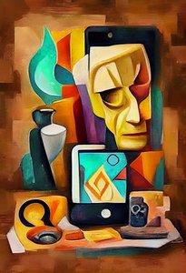 Abstrakcyjne malarstwo surrealistyczne, sztuka inspirowana Picassem, sztuka ścienna do druku