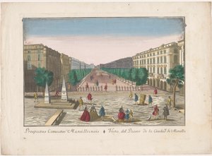 Widok na promenadę w Marsylii Vista del paseo de la ciudad de Marsella (tytuł obiektu)