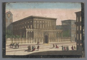 Gezicht op het Palazzo Doria-Tursi te Genua Widok na Palazzo del Duca d