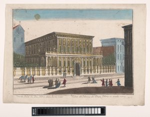 Gezicht op het Palazzo Doria-Tursi te Genua Widok na Palazzo del Duca d