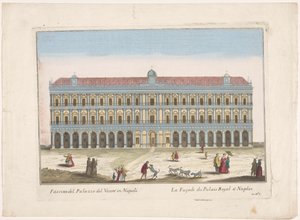 Widok na Palazzo Reale w Neapolu Facciata del palazzo del Vicere w Neapolu (tytuł na obiekcie)