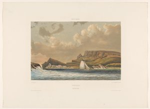 Caracasbaai Curaçao. Caraccas Baai (tytuł na obiekcie) autorstwa jonkheer Jacob Eduard van Heemskerck