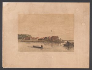 Fort Zeelandia w Paramaribo Surinam. Widok na Fort Zelandia w Paramaribo (tytuł na obiekcie) Indie Zachodnie (tytuł serii na obiekcie) Widoki z holenderskich Indii Zachodnich (tytuł serii) autorstwa jonkheer Jacob Eduard van Heemskerck