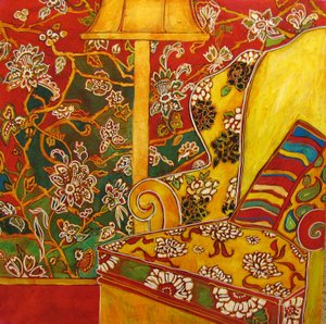 Krzesło w salonie, 2016 (mixed media) autorstwa linda arthurs