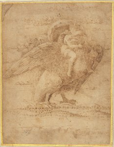 Jowisz i Ganimedes nad rozległym krajobrazem autorstwa or Andrea Mantegna Giovanni Bellini