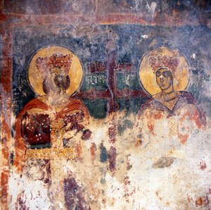 Freski w bizantyjskim kościele Agios Georgios autorstwa Theodore Charles Ange Coquelin