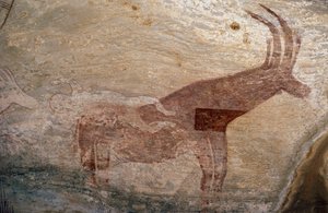 Zwierzę kopytne, malowidło jaskiniowe, Sefar, Tassili n