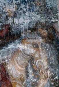 Koń, fresk w kościele Agia Paraskevi, Anisaraki, Kreta, Grecja (zdjęcie) autorstwa Theodore Charles Ange Coquelin