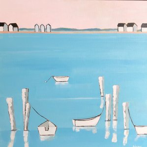 Łodzie „Calm Coastal” autorstwa phyllis adams