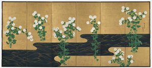 Chryzantemy nad strumieniem autorstwa possibly by Ogata Kōrin