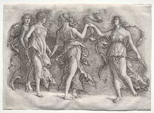 Cztery Tańczące Muzy autorstwa probably by the so called Premier Engraver