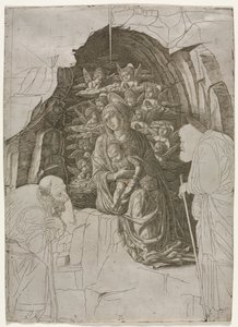 Dziewica z Dzieciątkiem w Grocie autorstwa probably by the so called Premier Engraver