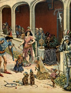 Historia Francji w średniowieczu (średniowiecze): Król Francji Ludwik XI mówi, że Roztropny (1423-1483) starzeje się w swoim zamku Plessis-les-Tours (Plessis les Tours) (Plessis-les-Tours) (Plessis ez Tours) w towarzystwie bohemy, która przyjechała do Ente autorstwa pseudonym for Onfray de Breville Jacques Job