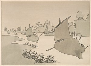 Ilustracja zaczerpnięta z książki „Le bon roy Henri”, ilustrowana przez Jacques Marie Gaston Onfray de Breville dit JOB (1858-1931): Książę Parmy próbuje zaopatrzyć Paryż łodzią - Zbiory prywatne autorstwa pseudonym for Onfray de Breville Jacques Job