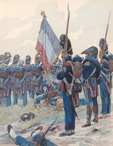 Jacques Marie Gaston Onfroy de Breville dit JOB (1858-1931) - Ostatnia krawędź w Waterloo (18 czerwca 1815), kolekcja prywatna autorstwa pseudonym for Onfray de Breville Jacques Job