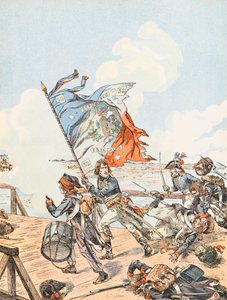 Jacques Marie Gaston Onfroy de Breville dit JOB (1858-1931) - Napoleon Bonaparte przy moście Arcole w 1796 r., kolekcja prywatna autorstwa pseudonym for Onfray de Breville Jacques Job