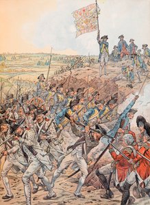 Jacques Marie Gaston Onfroy de Breville dit JOB (1858-1931) - Francuzi podczas bitwy o Yorktown w październiku 1781 podczas wojny o niepodległość, kolekcja prywatna autorstwa pseudonym for Onfray de Breville Jacques Job