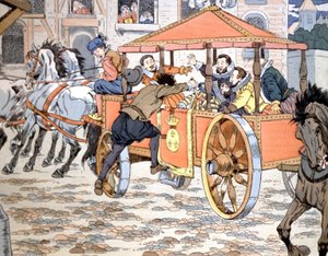 Morderstwo Henryka IV, ok. 1900 r. (ilustracja) autorstwa pseudonym for Onfray de Breville Jacques Job