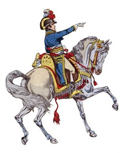 Napoleon na koniu - litografia Hioba (Jacques Onfroy de Breville) z „”Le Grand Napoleon des Petites Enfants””” 1893 autorstwa pseudonym for Onfray de Breville Jacques Job