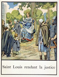 Saint Louis oddaje sprawiedliwość - w „Mała historia Francji” Jacques Bainville, wyd. Grzywa autorstwa pseudonym for Onfray de Breville Jacques Job