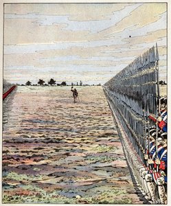 Zastrzel pierwsze, panowie angielskie słowa hrabiego Auteroche wypowiedziane w bitwie pod Fontenoy 11/05/1745 podczas wojny o sukcesję austriacką (1740-1748). Ilustracja Joba (Jacques Marie Gaston Onfray i Breville) (Jacques-Marie) (185 autorstwa pseudonym for Onfray de Breville Jacques Job