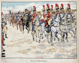 Armia francuska wkraczająca do Berlina, 27 października 1806 r. - litografia Joba (Jacques Onfroy de Breville) z „”Le Grand Napoleon des Petites Enfants””” 1893 autorstwa pseudonym for Onfray de Breville Jacques Job