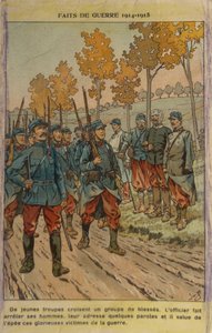 WW1: Honorowanie rannych (ilustracja) autorstwa pseudonym for Onfray de Breville Jacques Job