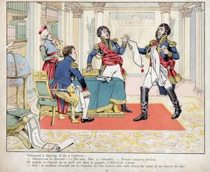 Vainqueur a Dantzig, il dit a Lefebvre: „Napoleon i Lefebvre podczas oblężenia Gdańska, 24 maja 1807 r.” litografia Hioba