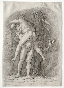 Herkules i Anteusz autorstwa school of Andrea Mantegna
