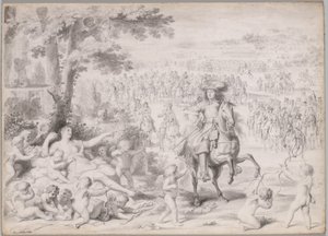 Ludwik XIV schwytany przez Wenus autorstwa studio of Charles Le Brun