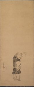 Kenshu, Mnich z Krewetką autorstwa studio of Tawaraya Sōtatsu