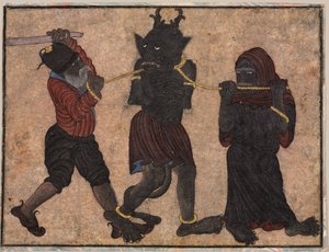 Demon w łańcuchach autorstwa style of Muhammad Siya Qalam