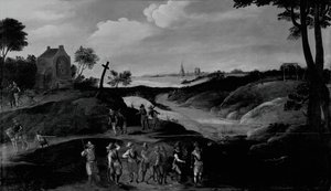 Pejzaż z postaciami, c. 160025. autorstwa the younger Joos de Momper