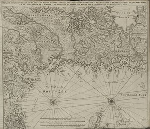 Norweski bokmål: Mapa z kolekcji map Biblioteki Narodowej. Mapa jest wydawana w () i pokazuje autorstwa van Keulen