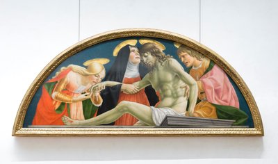 Św. Maria Magdalena, dziewica Maria i św. Jan Ewangelista opłakujący zmarłego Chrystusa autorstwa (1374 c.1420) Lorenzo da Sanseverino