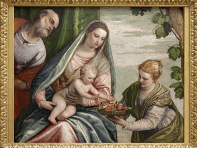 Święta Rodzina ze św. Dorothee, obraz olejny na płótnie autorstwa Paolo Caliari dit Veronese (1528-1588). Fotografia, KIM Youngtae, Bordeaux, Musee des beaux arts de Bordeaux. autorstwa Veronese