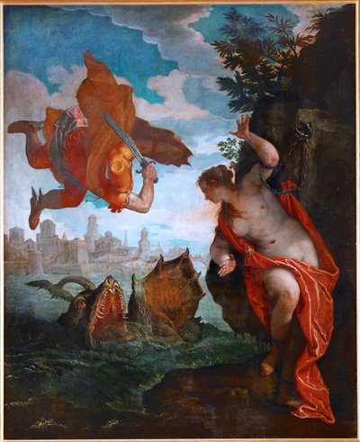 Perseusz i Andromeda (obraz na płótnie) autorstwa (1528-88) Veronese