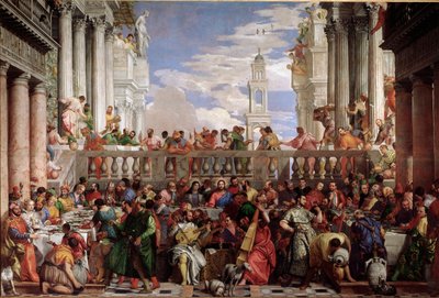 Cud przemiany wody w wino. Detail Wesele Kany (olej na płótnie) autorstwa Veronese