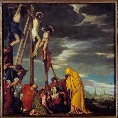 Obraz Kalwaria autorstwa Paolo Caliari dit Paolo Veronese (1528-1588) XVI-wieczne słońce. 1,02x1,02 m² autorstwa Veronese