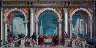 Posiłek w Levi Malarstwo autorstwa Paolo Veronese Caliari (1528-1588) 1573 Dim.5,51x13,1 m Wenecja, Gallerie del 