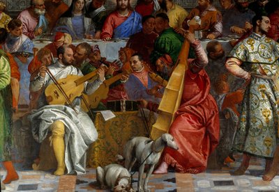 Ślub Cany, szczegół: muzycy. Fresk Paolo Veronese (1528-1588) Ec. pt. autorstwa Veronese