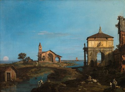 Wyspa na lagunie z bramą i kościołem autorstwa (1697 1768) Canaletto