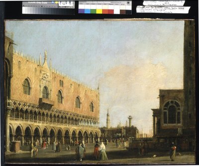 Widok na Piazzetta San Marco patrząc na południe (olej na płótnie) autorstwa (1697 1768) Canaletto